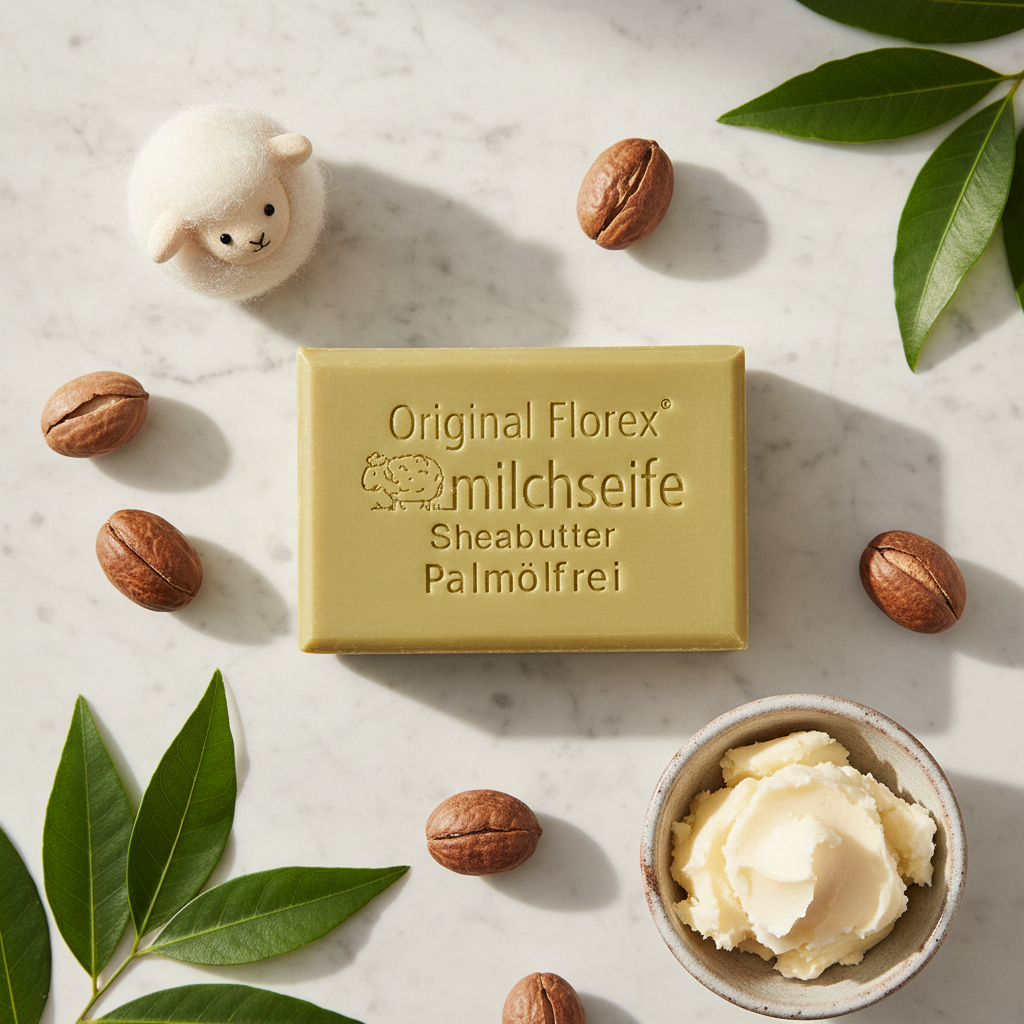 Palmölfreie Schafmilchseife eckig 100g, Sheabutter