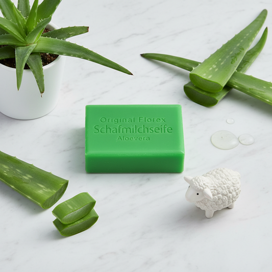 Schafmilchseife eckig 100g, Aloe Vera