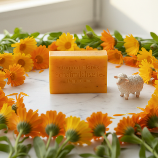 Schafmilchseife eckig 100g, Ringelblume